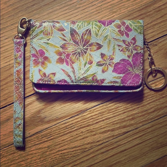 Gold Floral Hobo Wristlet/Wallet - Picture 1 of 8